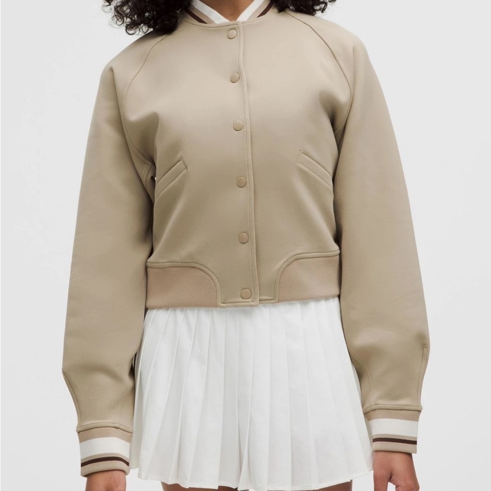 lululemon athletica snap front collegiate Bomber Jacket size XS